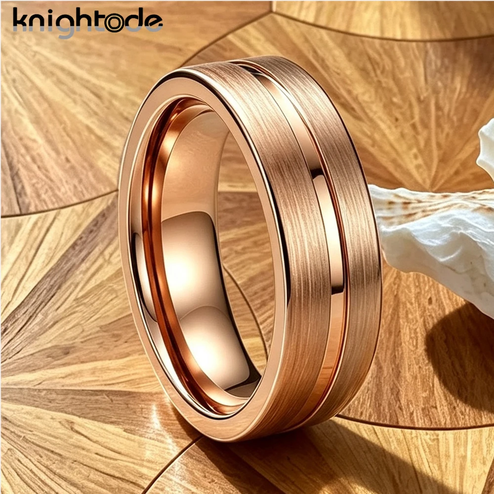 6mm Tungsten Carbide Wedding Band Ring High Quality Brushed Groove Comfort Fit for Men And Women Couple Engagement Ring