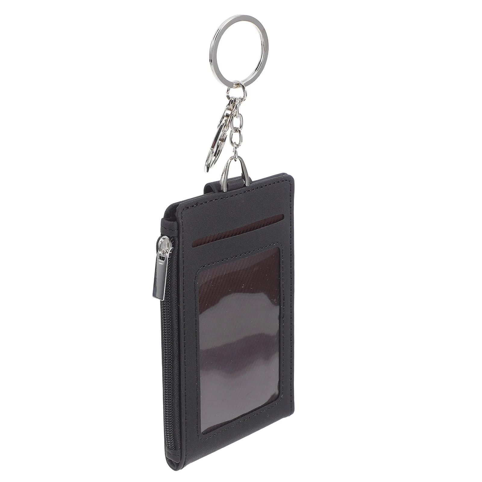 

Card Holder Ring Bus Pass Wallet PU ID Badge Protector Large Capacity Card Holder With Key Ring Waterproof Storage Solution
