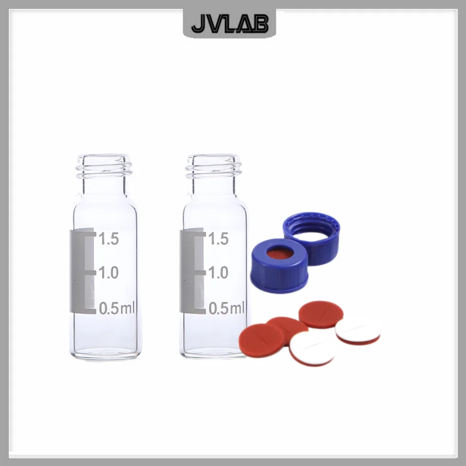 Chromatography Vial 1.5ml With 9mm Blue Open-topped Cap Automatic Parse Sample Bottle For Chromatography Experiment 100 / PK