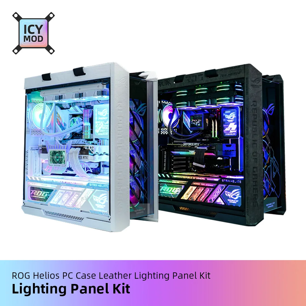 Imagem -04 - Painel de Case com Placa de Iluminação Argb Rog Strix Helios Refit Gravado a Laser uv Personalizado Sudário pc Mod Pcs 2023 Novo Asus-gx601