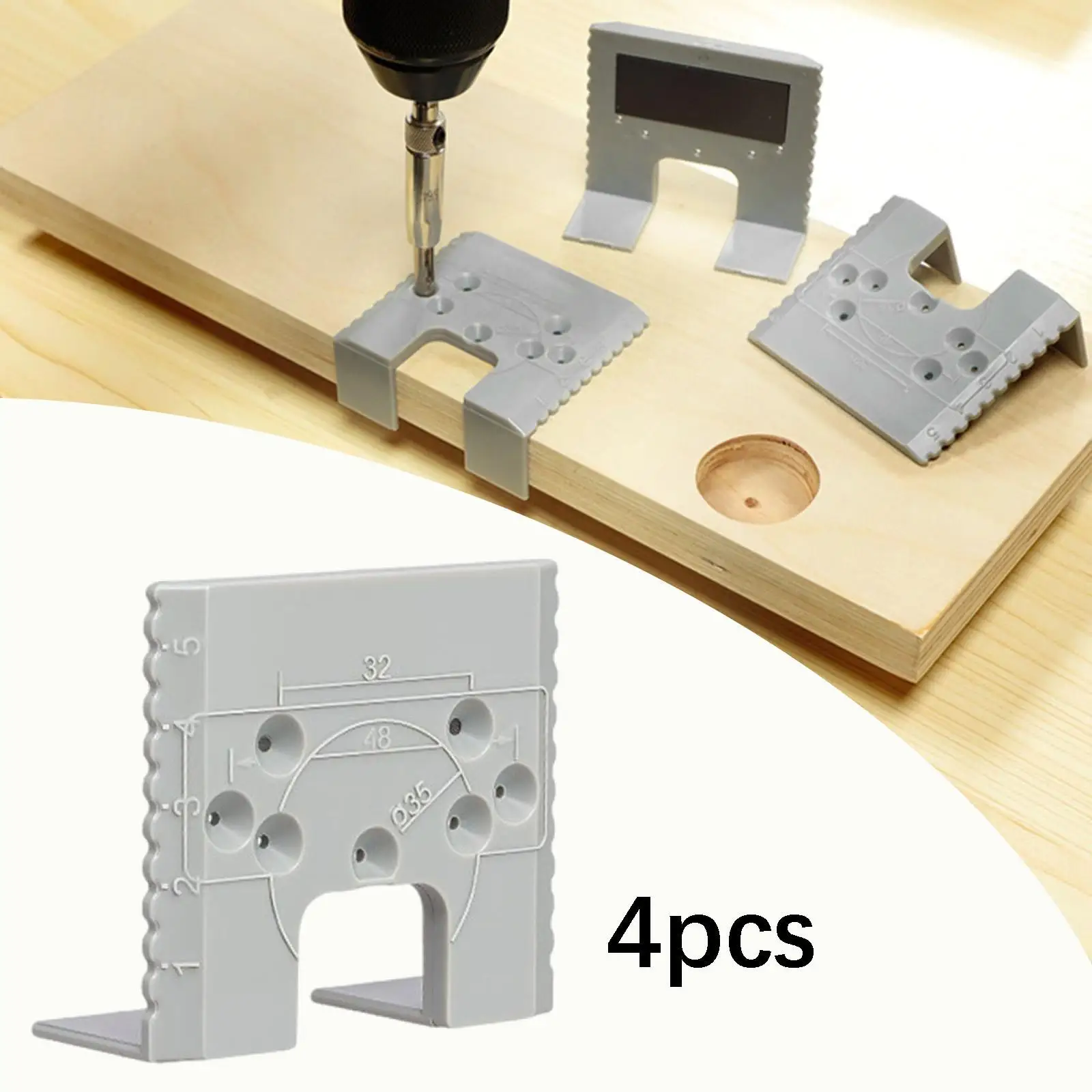 

Cabinet Hinge Jig Quick Fixed Reusable Drill Guide Precision Door Hinge Template for Carpenter Projects
