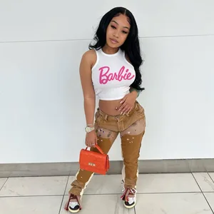 Phụ nữ Barbie Tops Nottless Tops, Sexy Sweeper, Hip-Hop Sweeper, Sweet Cloth Tops, Y2K Fashion, Summer 6 Quần áo Barbie dành cho người lớn bán hàng chính - №1