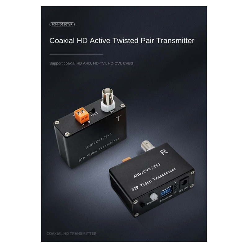 FFYY-1 قناة فيديو نشط Balun لكاميرا CCTV زوج ملتوي الارسال Bnclong المدى ل AHD TVI CVI 5/10MP