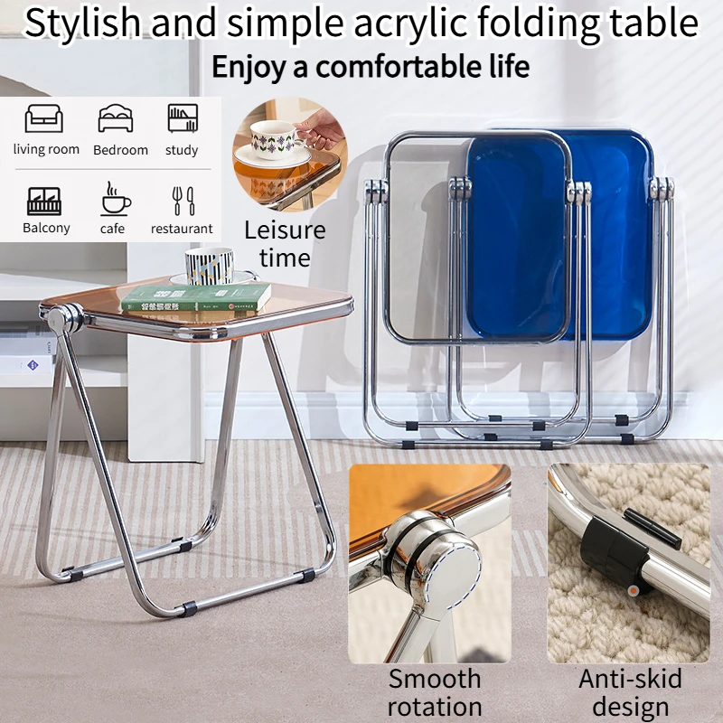 

Simple home thick acrylic folding transparent coffee table,saving space,suitable for home,apartment,office,bedroom,dining table