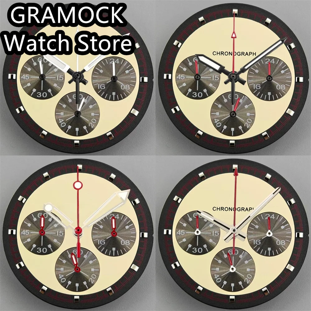 

GRAMOCK 31,5 мм кварцевый циферблат для часов со стрелками, подходит для часов с механизмом VK63, аксессуары для часов VK63, аксессуары для часов, инструменты для обслуживания