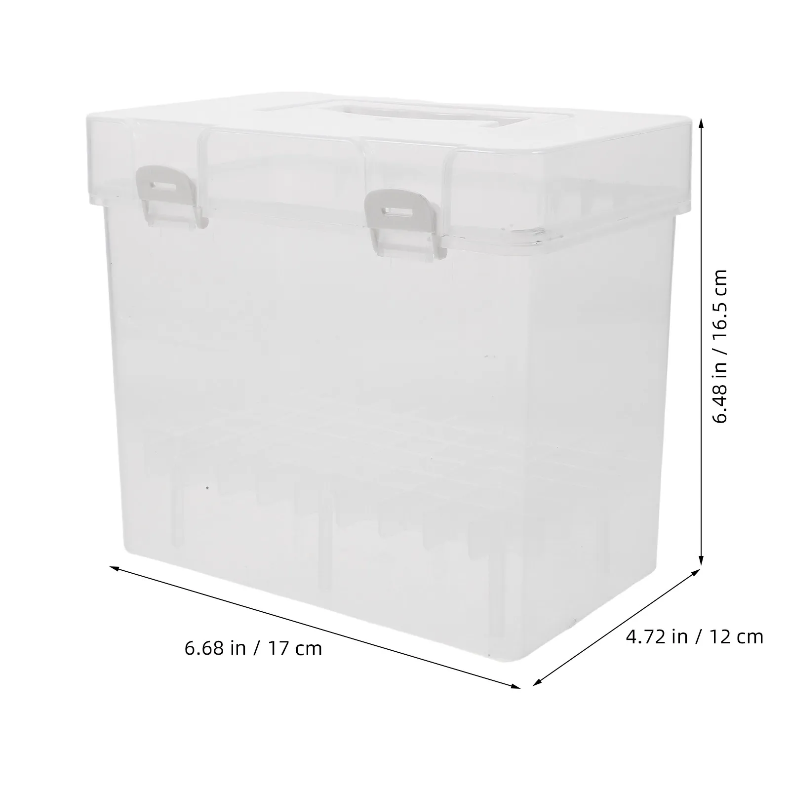 Transparent Marker Storage Box Large Capacity Fixed Slot Design Portable Handle for Markers Crayons Pens Fountain Pens Craft