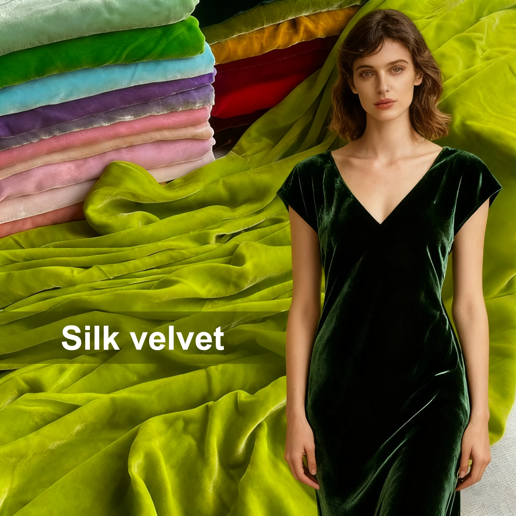 

Шелковая бархатная ткань 140 см, шелковая ткань, шелковая бархатная ткань для платья