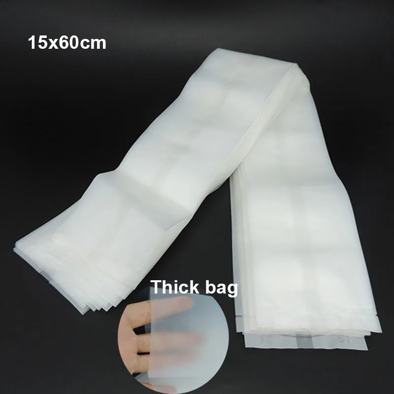 10Pcs 15cmx60cm Mushroom Strain Growing Bag Edible Fungus Cultivation grow pots Planting Bag PVC Bacteria Breathable t1