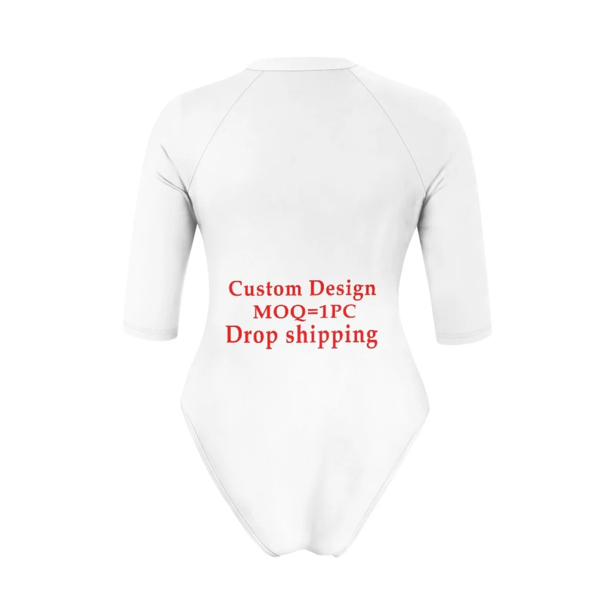 Print On Demand Custom Women's Half Sleeve Rash Guard Bathing Suit Zip up One Piece Swimsuits Surfing Swimwear Sport Beach Wear