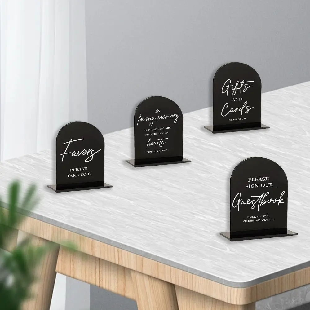 Decor Acrylic Wedding Signs 7 Inch Black Reception Ceremony Women