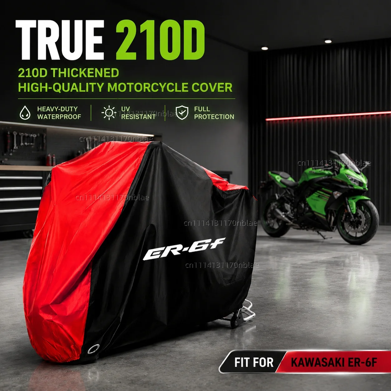 

For Kawasaki ER-6F ER6F 2009-2016 ER6 F 2015 2014 2013 210D Motorcycle Cover Waterproof Dustproof UV Moto Rain Cover
