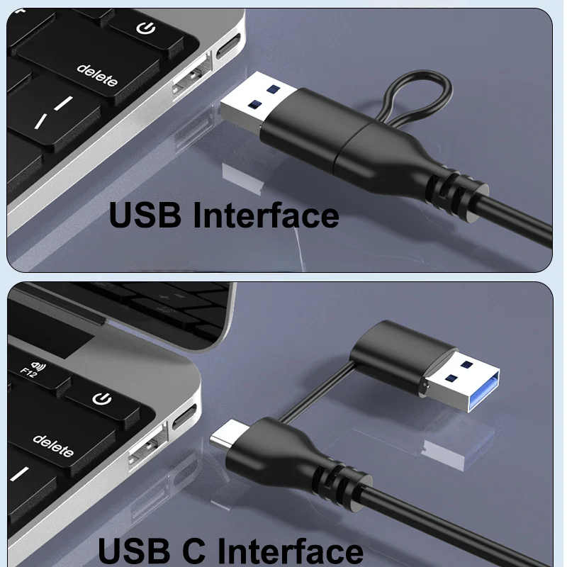 Dual Interface USBA and USB c 4 in 1 usb hub