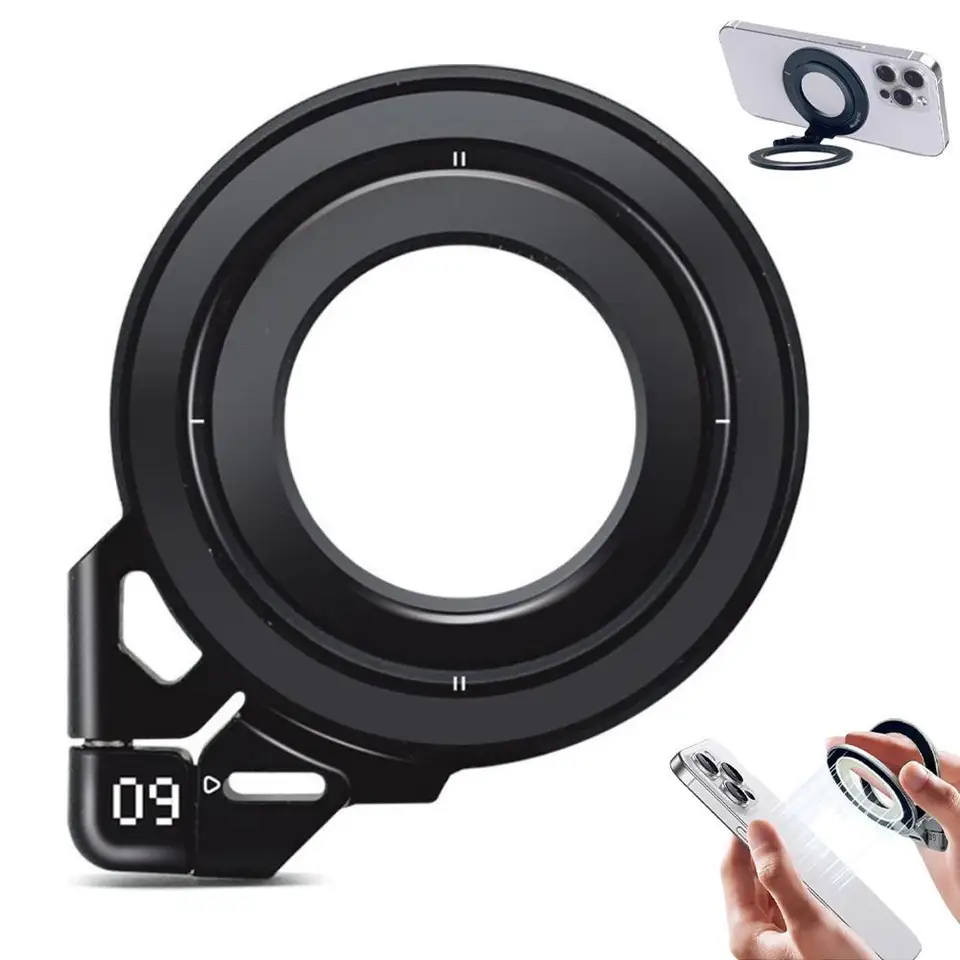 Soporte Plegable con Anillo Magnético de Doble Cara, Giratorio, para Teléfono