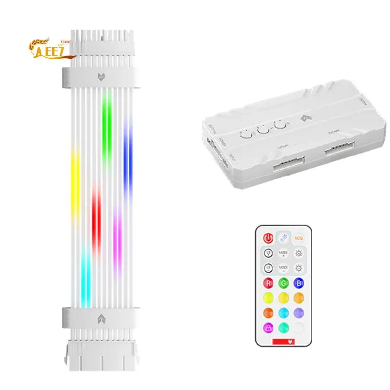 

AEE7-24 Pin 5V ARGB Кабель питания материнской платы RGB Удлинительный кабель питания RGB Кабель питания для разъема материнской платы
