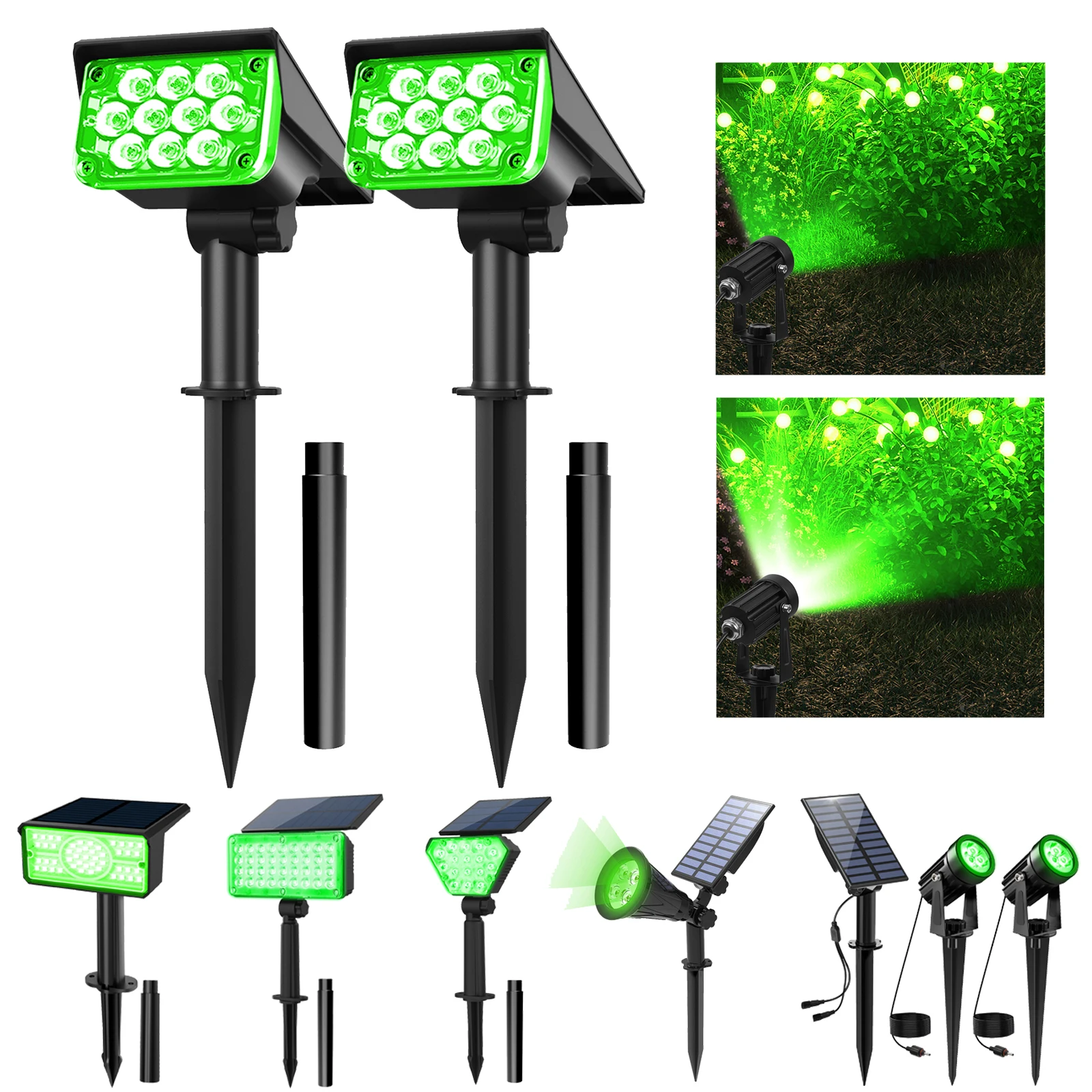 1PC Green Solar Led… - image