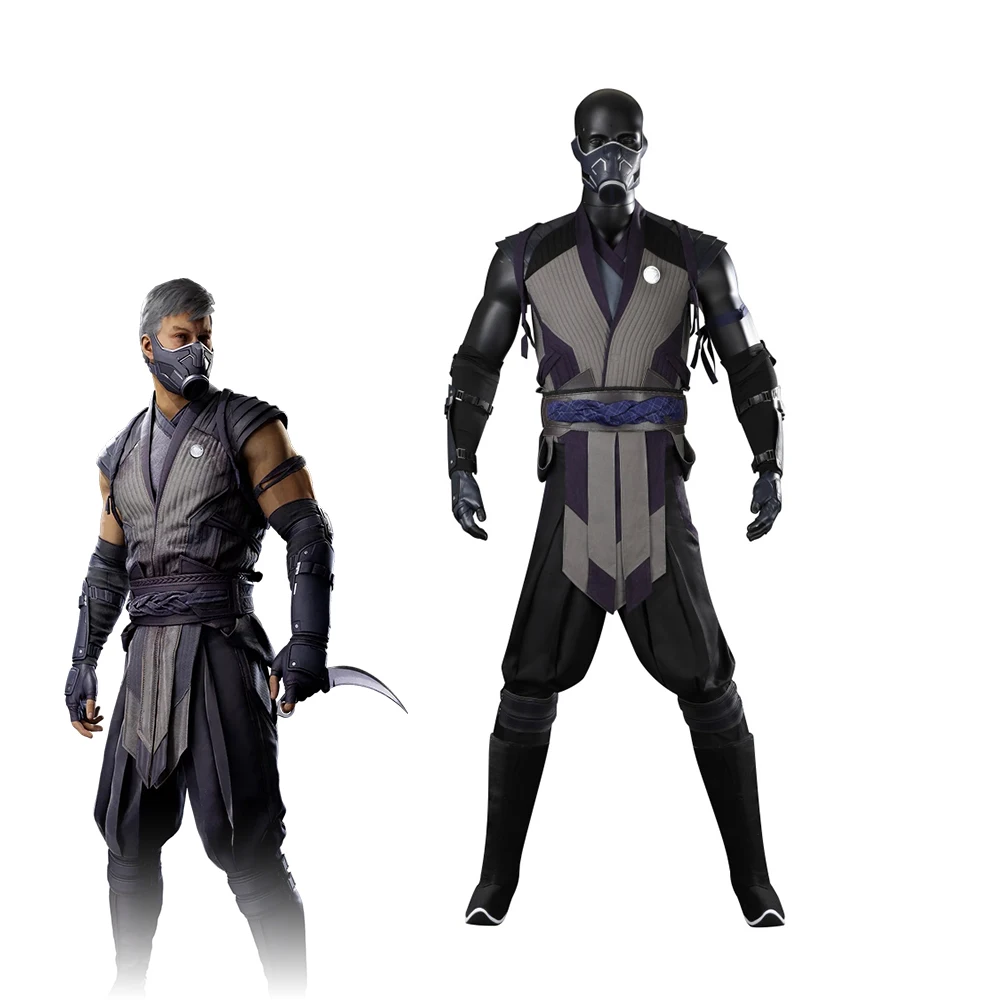 Game Mortal Kombat 1 Smoke Cosplay Costume For Men Punk Battle Uniform Suit Halloween Carnival Party Warrior Disguise Outfits