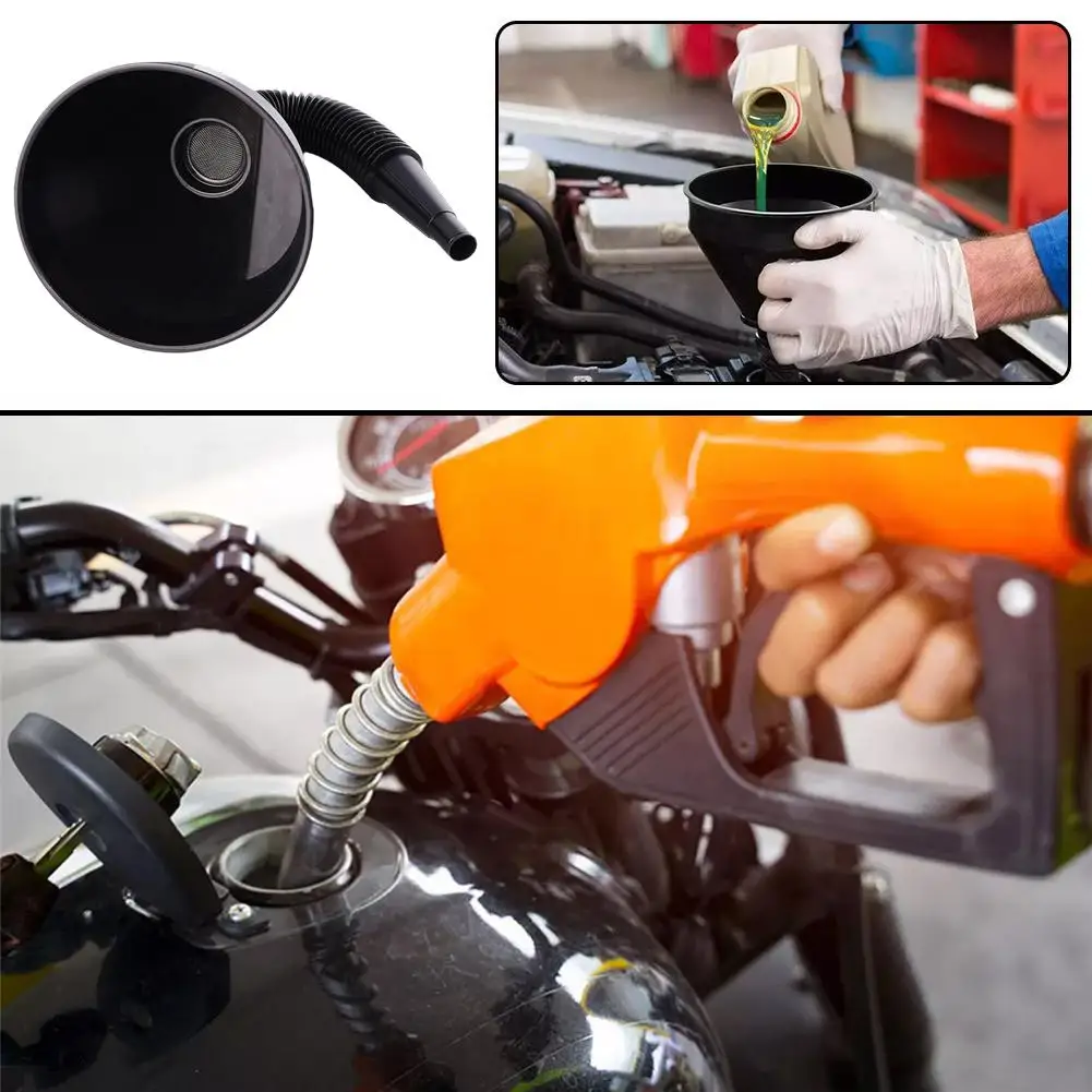 Imbuto per olio a bocca larga con tubo flessibile per ugello di prolunga con manico per auto Strumento per cambio olio Carburante automobilistico flessibile Fu L0C3