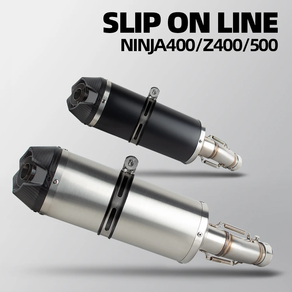 

Ninja500 Exhaust Slip on Line muffler with DB Killer For Kawasaki Ninja250 Ninja400 Ninja500 Z250 Z500 2017-2026 moto mid tube