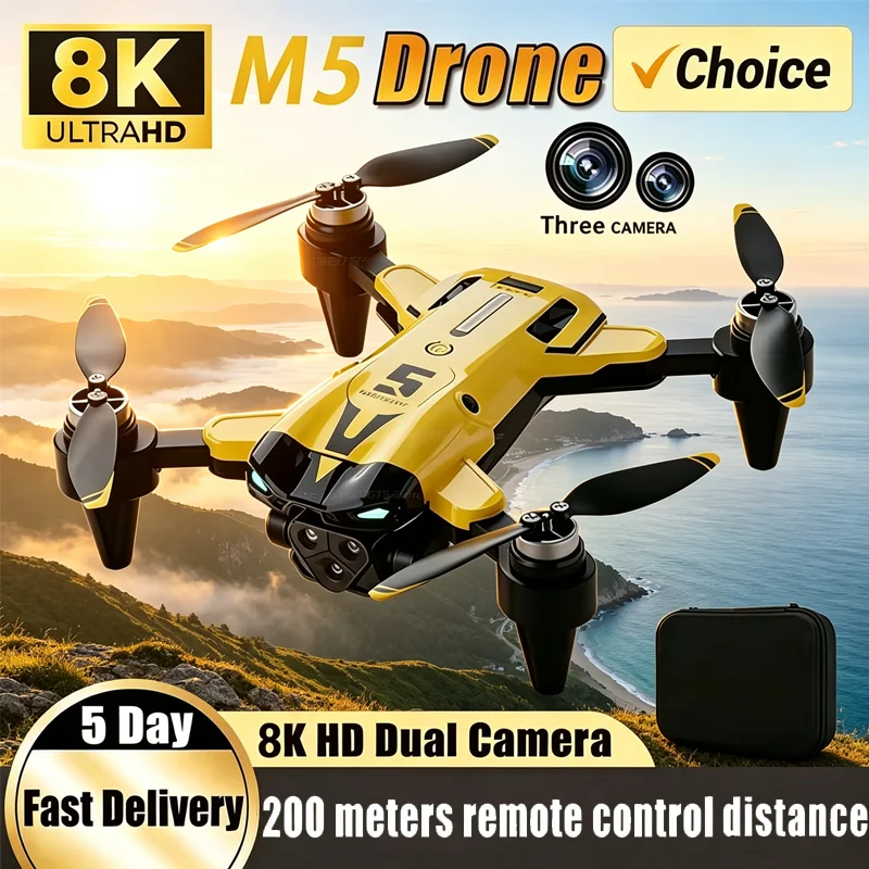 2026-new-m5-drone-8k-hd-triple-camera-gps-obstacle-avoidance-helicopter-360°-flip-quadcopter-toys-positioning-foldable-rc-drone