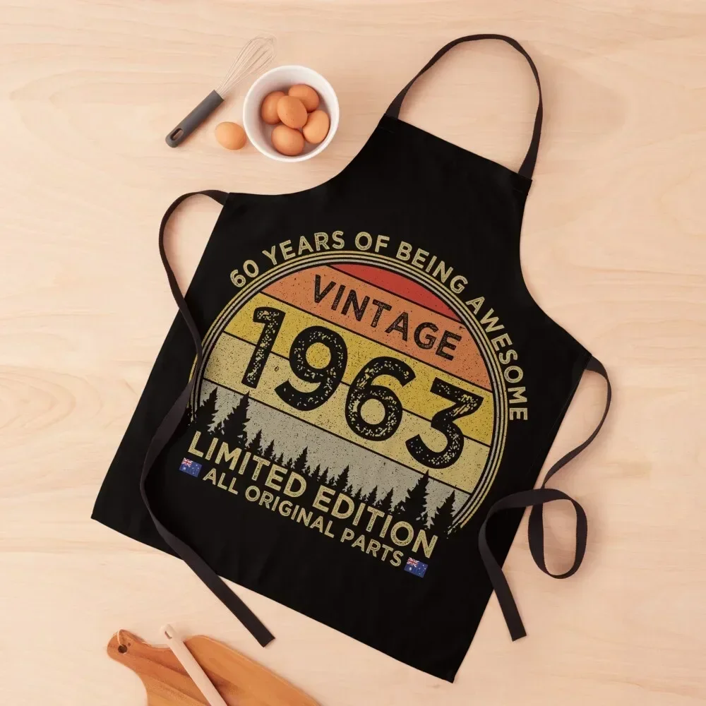 60th Birthday Vintage 1963 Limited Edition Patriotic Australia Apron Teacher Household Items Apron