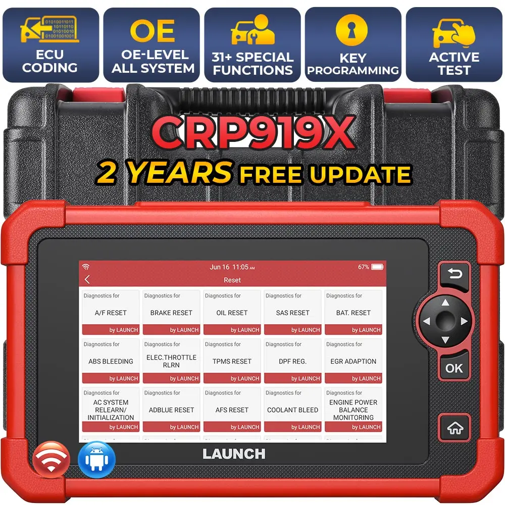 Escáner OBD2 LAUNCH X431 CRP919X, Escáner Automotriz Profesional, Herramientas de Diagnóstico Launch, Codificación ECU, Herramienta de Escaneo OBD