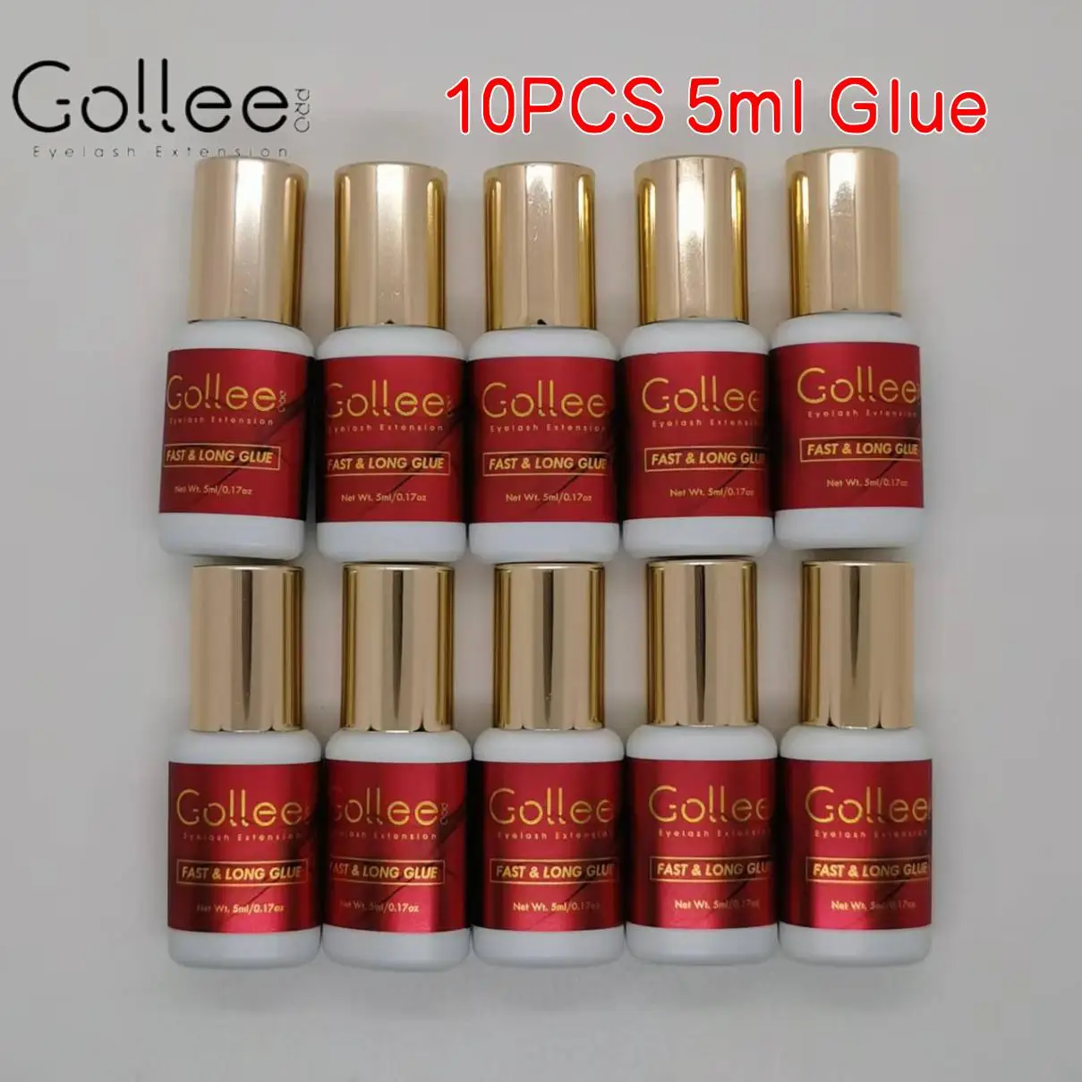 10PCS Gollee Eyelashes Extension Glue Quick Drying Strong  Low Smell False Eyelashes Adhesive Professional Wholesale Suppliers