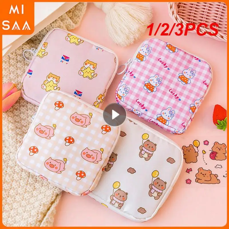 1/2/3PCS Makeup Bag Waterproof And Dirt-resistant Large Capacity Square Home Supplies Coin Purse Portable Small 25g Polyester