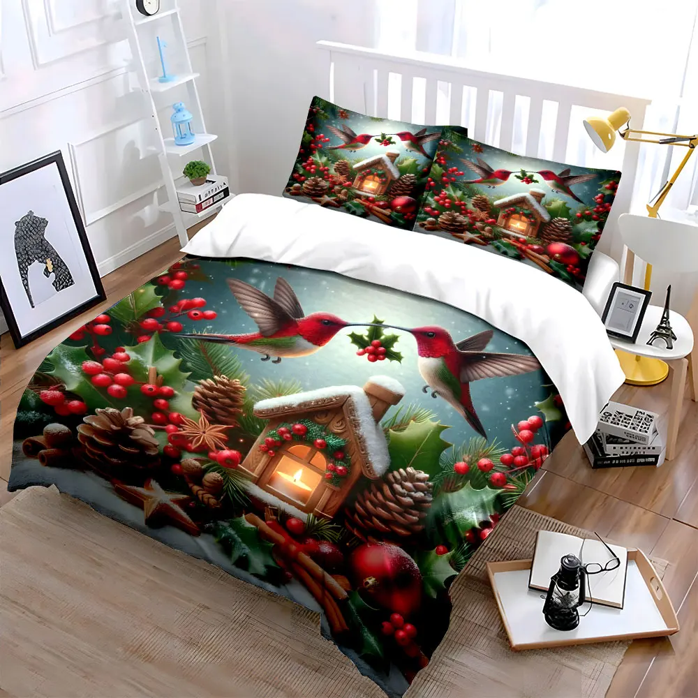 

Festive Decoration Set for Christmas Atmosphere kid's and adults' bedroom decor, Exquisite three-piece bedding set gift