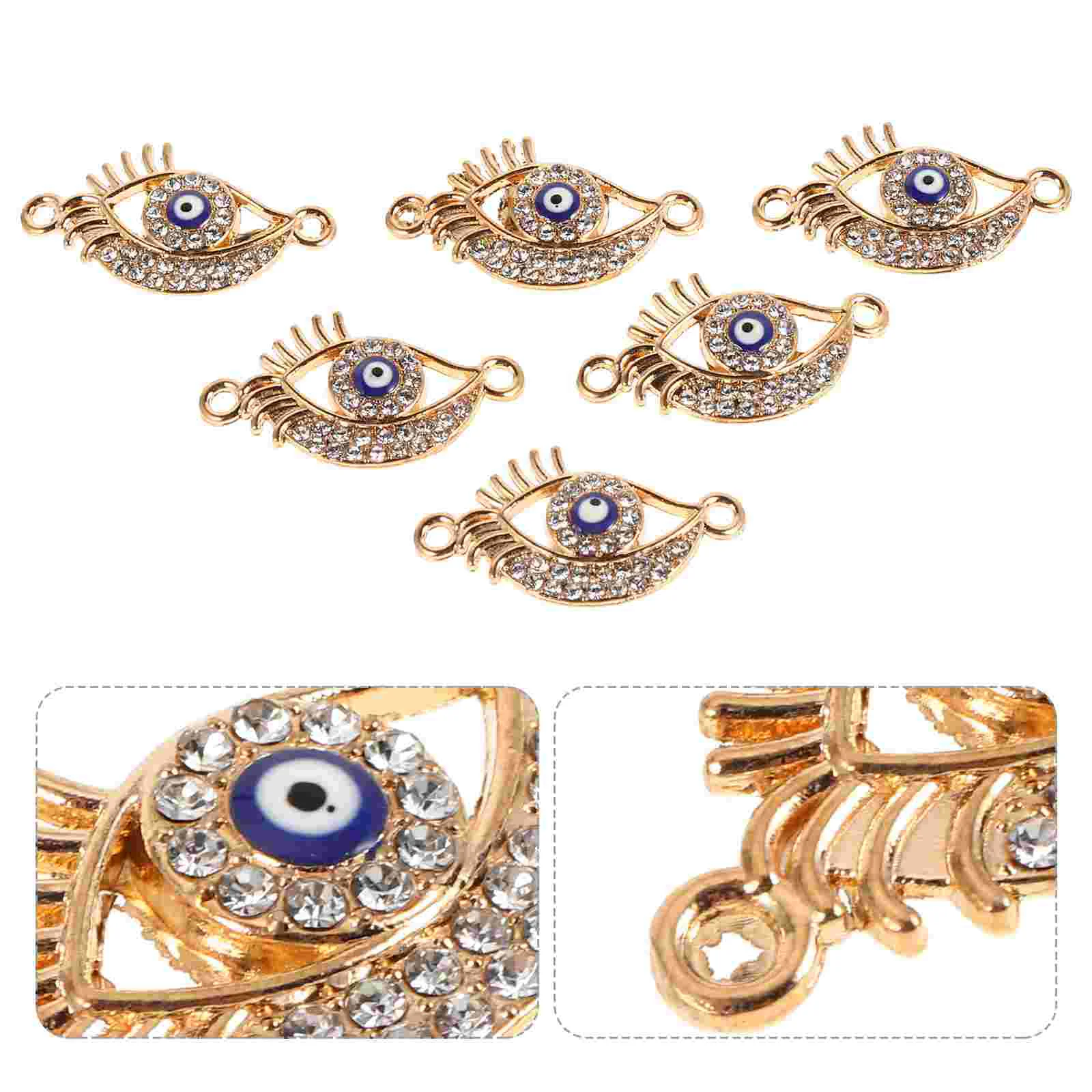 

10 Pcs Charm Necklace Devil's Eye Accessories Pendant Alloy Bulk Golden Jewelry Making Pendants Bracelet Supplies