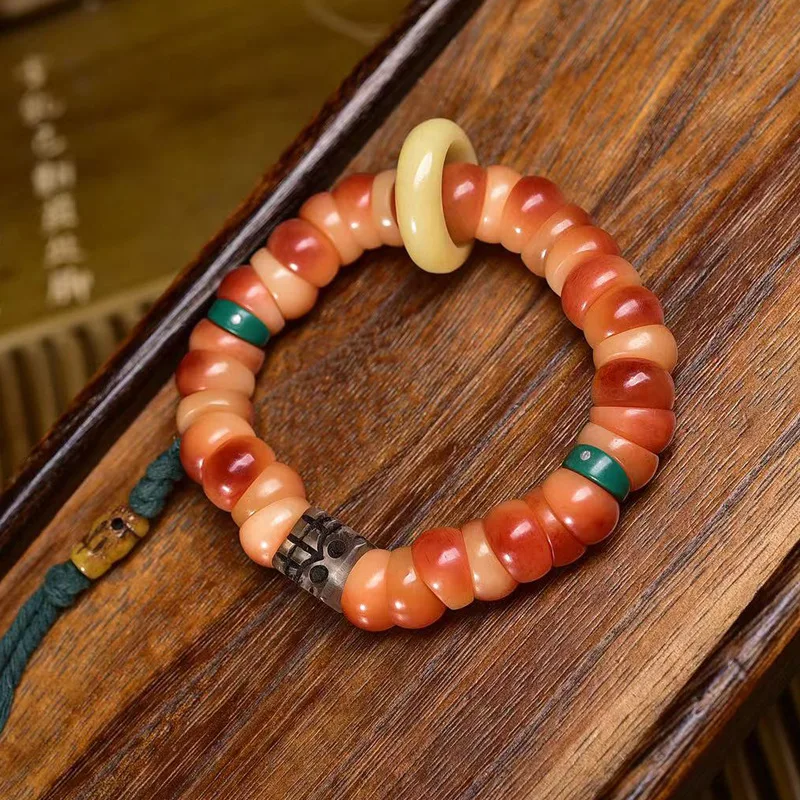 

Half Blood Large Intestine Single Circle Tibetan Buddhist Bead Return Bone Material Accessory Bracelet