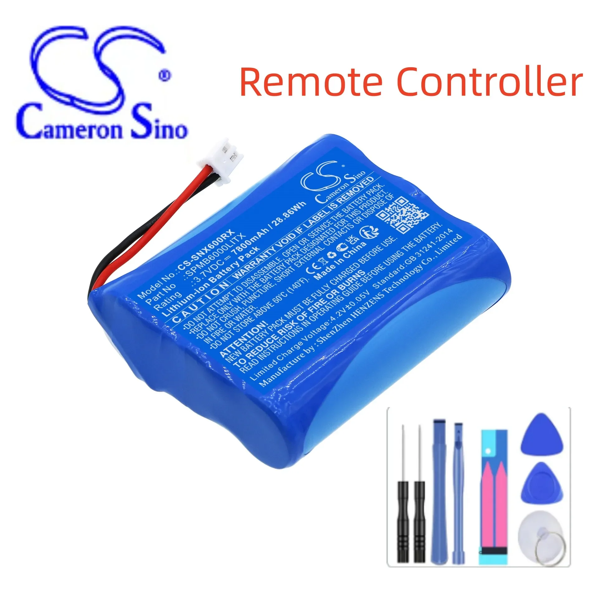 Remote Controller Battery For Spektrum SPMB6000LITX Transmitter iX12 NX6 NX8 Capacity 7800mAh / 28.86Wh Color Blue Volts  3.70V