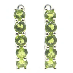 Buy 4 Get 1 Free 19x4mm New Statement Green Peridot Violet Tanzanite Woman's Engagement Silver Earrings