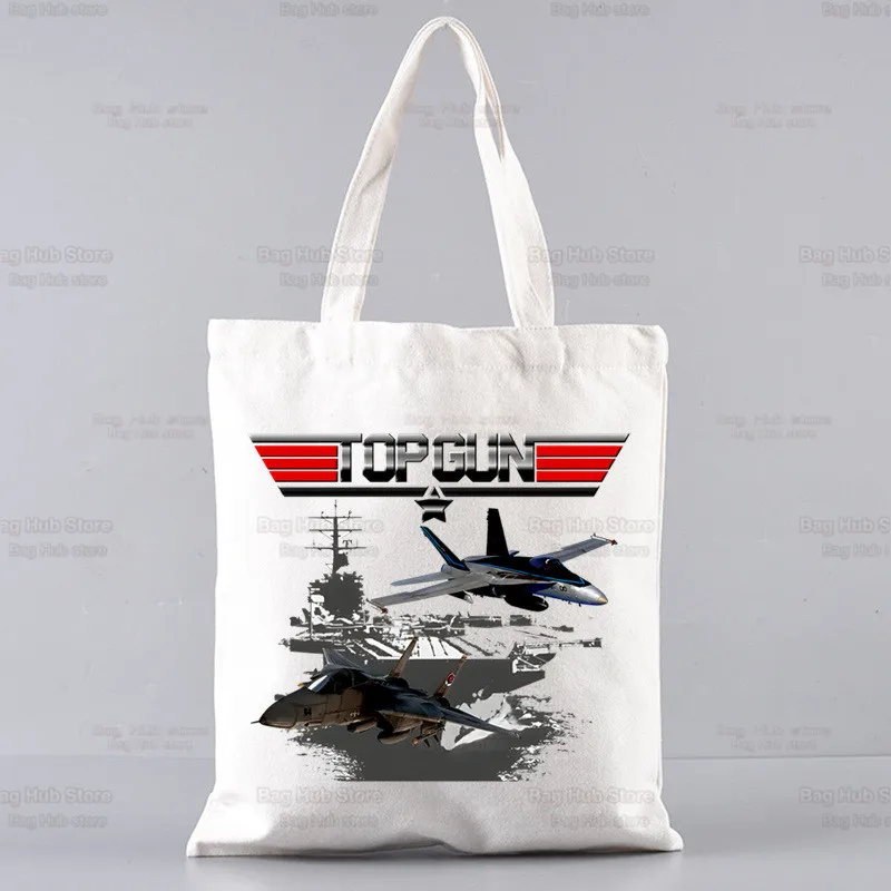 Top Gun Fighter Maverick Gans Unisex Handtaschen benutzer definierte Leinwand Einkaufstasche drucken täglichen Gebrauch wieder verwendbare Reise lässig Einkaufstasche