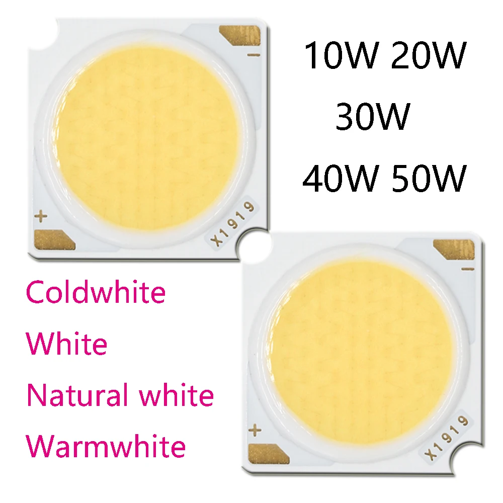 1pcs bridgelux COB Chip 50W 40W 30W 20W 10W  led matrix Lamp 1919 DC30-33V Led ForTrack lightting Floodlight spotlight colorful