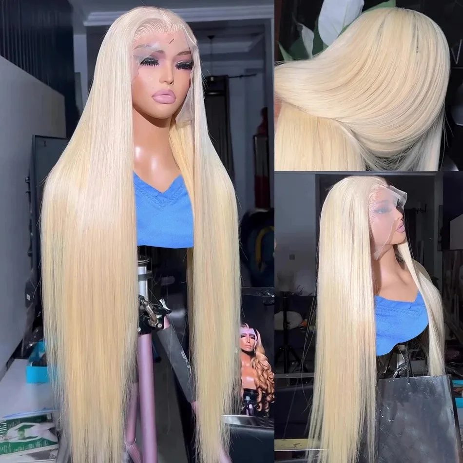 26 بوصة 13x4 613 مستقيم الدانتيل شعر مستعار أمامي شعر الإنسان 13x4 HD الدانتيل الشفاف 200% الكثافة 13*6 العظام مستقيم البرازيلي شقراء واي فاي