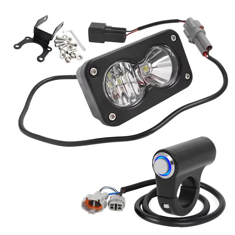 Kit Combinado de Faro LED de 20W Plug N Play para Sur-Ron Segway Talaria, con Interruptor, Luz de Proyección y Luz de Campo, Accesorio para Bicicleta Eléctrica y Scooter