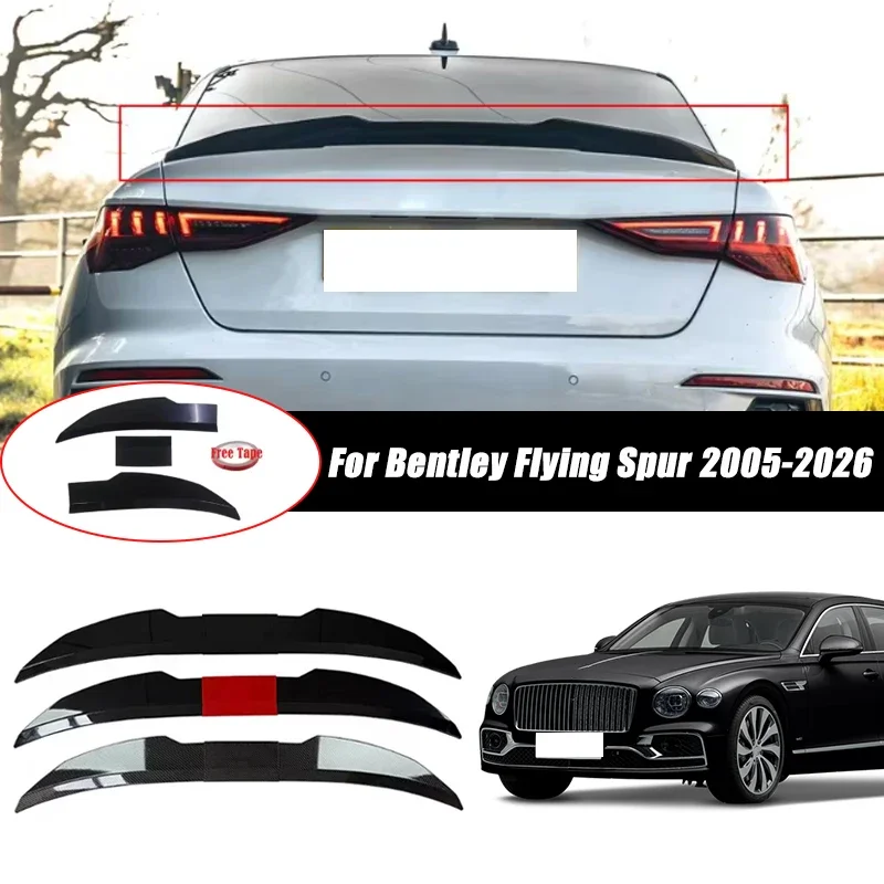 3pcs Sedan Rear Trunk Spoiler For Bentley Flying Spur 2005-2026 Adjustable DIY Modified Trunk Spoiler Automotive Accessories