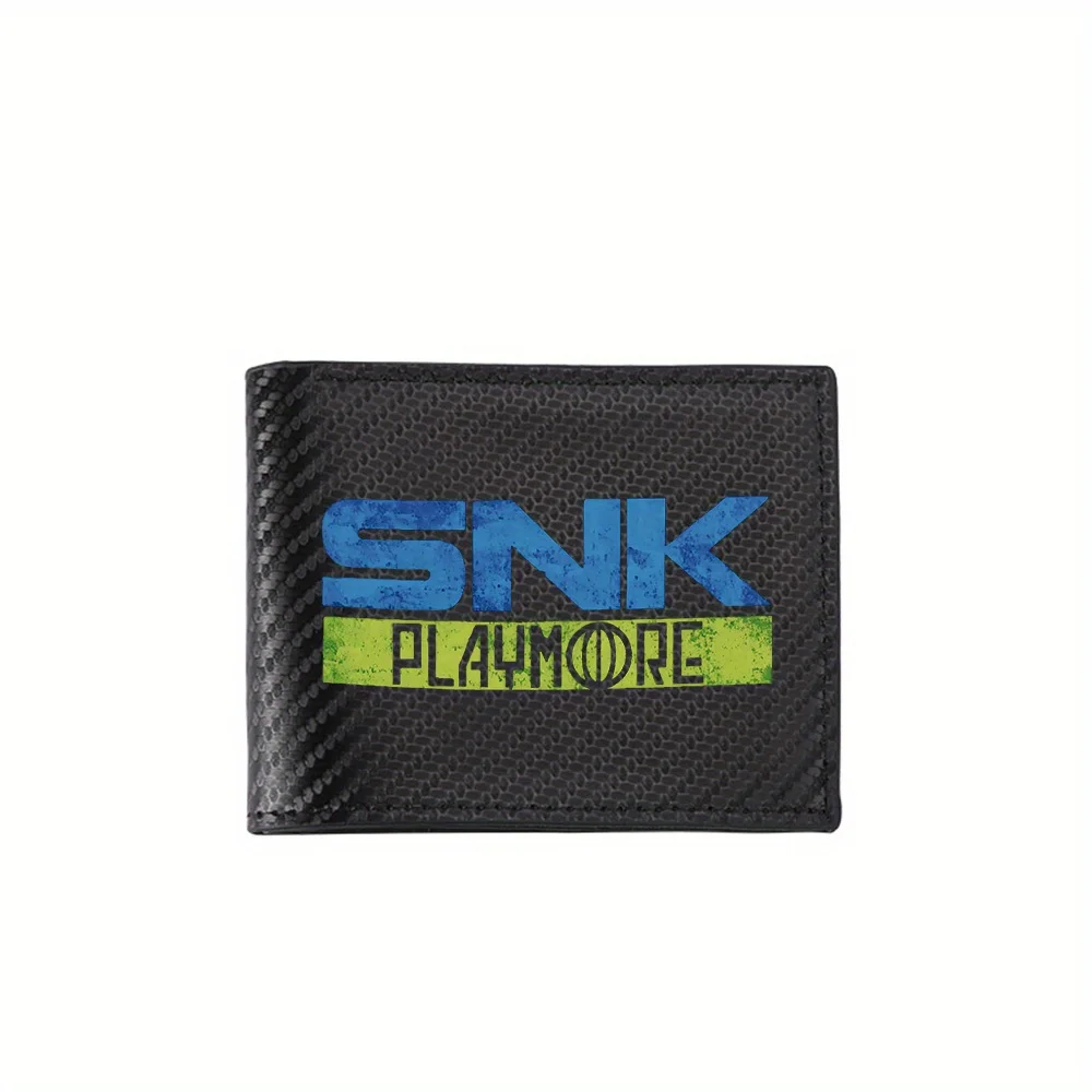 SNK logo PLAYMORE black background design Men's Wallets Simple Business Modern Stylish Printing Design Gifts For Father Boyfrien