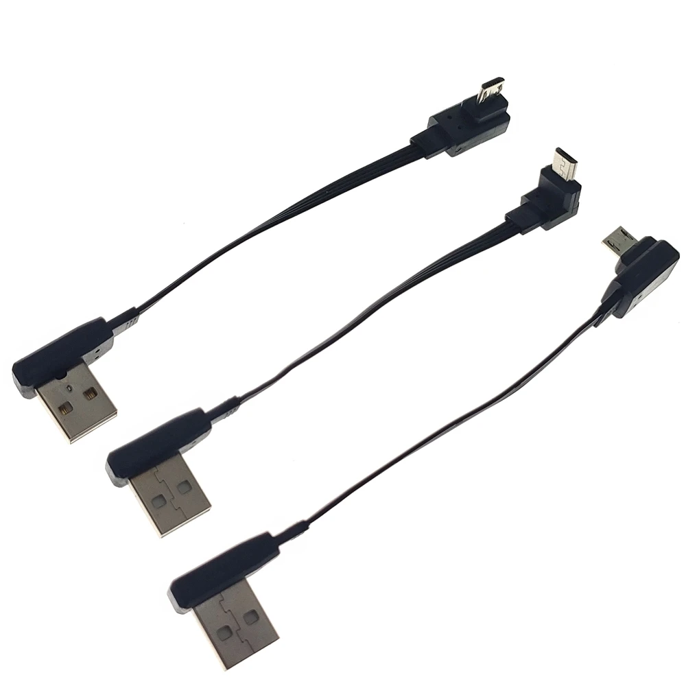 0.1M-0.5M Super Flat Flexible Up and Down Left Right Angled 90° USB Micro USB Male to USB Male Data Cable 0.3M 0.2M