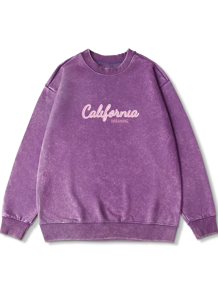 

California Letter Print Women Cotton Washed Sweatshirts Harajuku Oversize Hoodies Fashion Casual Hoodie Soft Distressed Clothes