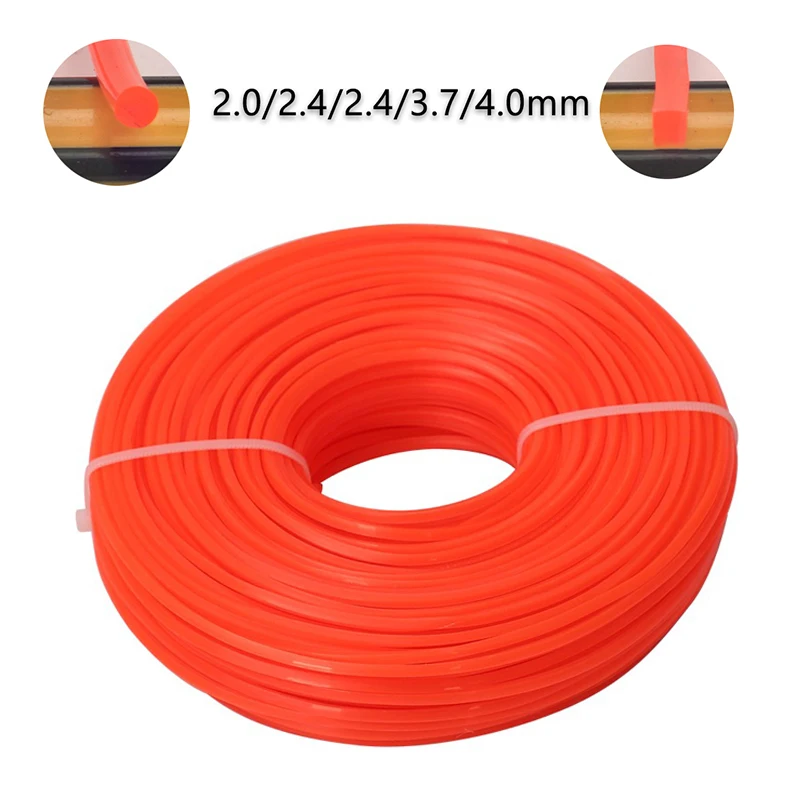 2mm 2.4mm 2.7mm 3mm 4mm Round Square Nylon Trimmer Line Brush Grass Cutting Weed Rope Strimmer Tool Accessories Lawn Mower Wire