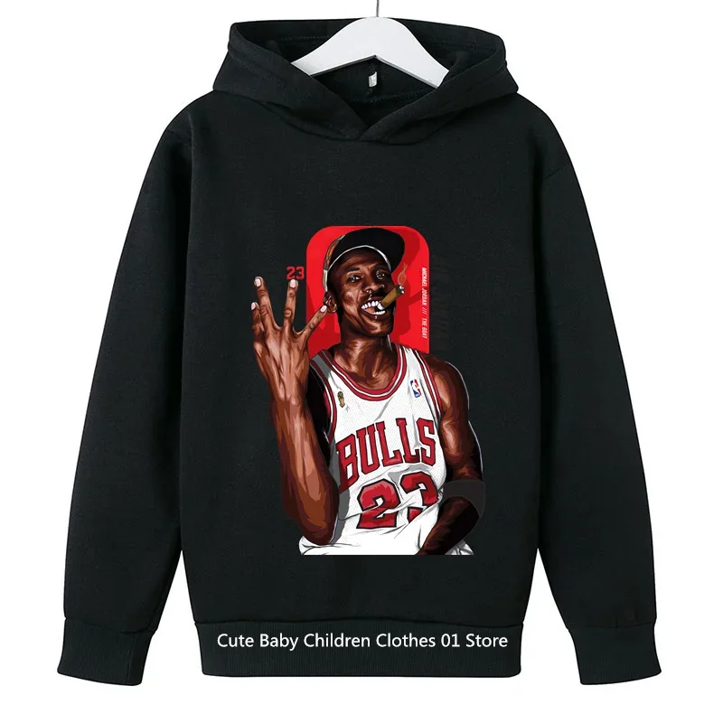 2024 Hot Selling Kids Sports Hoodie Top Kids Clothing Fashion Baby Boys Clothing Fall Warm Star Nba Jersey For Kids