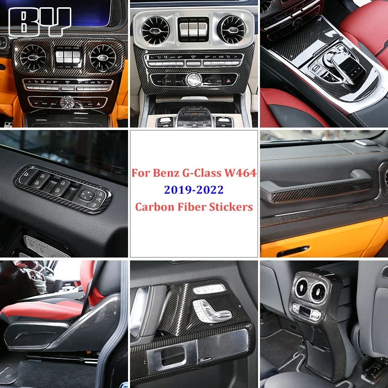 

For Mercedes-Benz G-Class W464 2019-2022 ABS Carbon Fiber Car Center Console Gear Shift Panel Trim Stickers Accessory