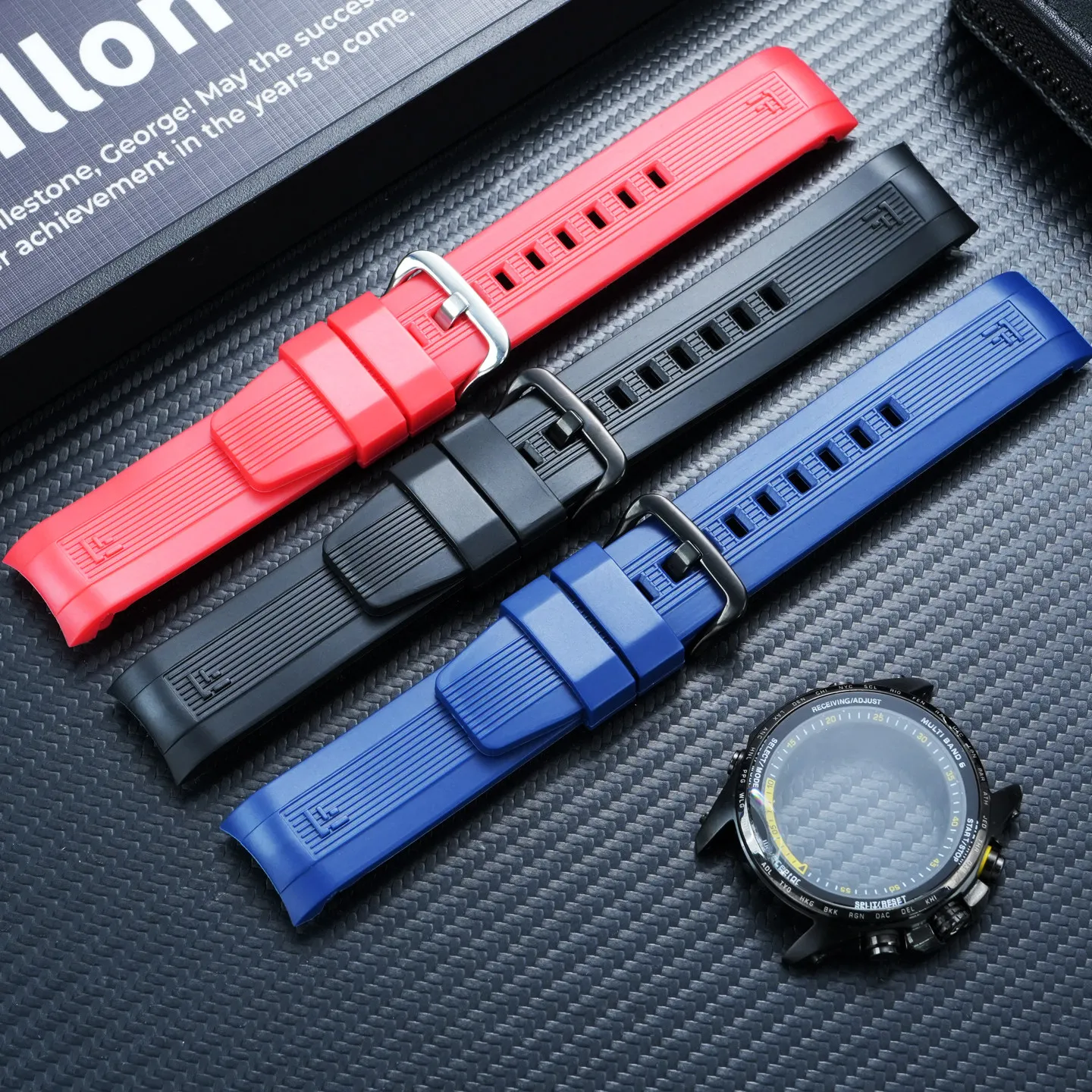 For Casio Black Knight EQS-500 EQA-200 EQW-M600 Sport Curved Resin Watch with Men's Wristband Bracelet 22MM Watch Strap