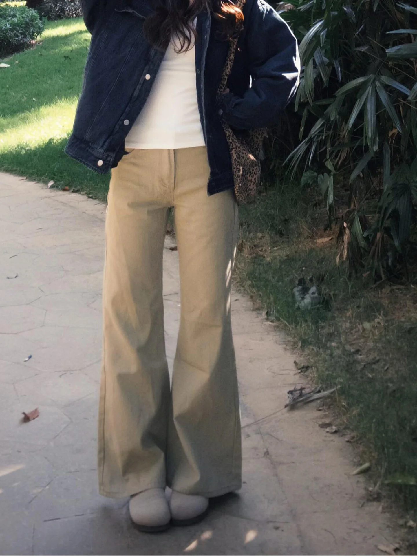 Retro Fce Gefüttert Breite Bein Jeans frauen Kleine Größe Casual Winter Neue Sle Khaki Farbe Denim Hosen Hohe Taille gerade Rohr