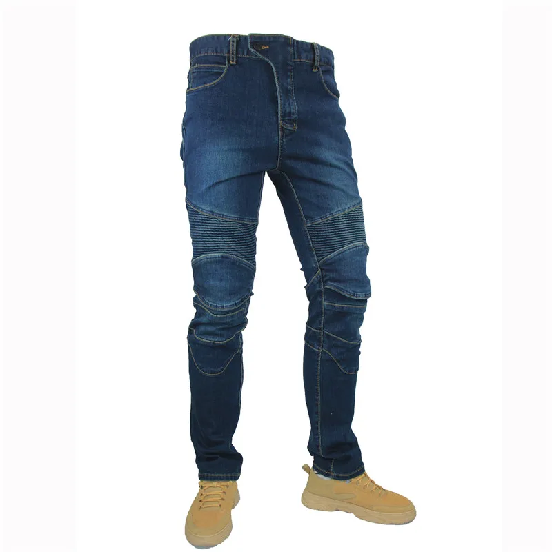Classic Denim Blue Motorcycle Winter Jeans Pantalon Moto Para Hombre with Built-in Protective Gear for Men's Riding Accessories