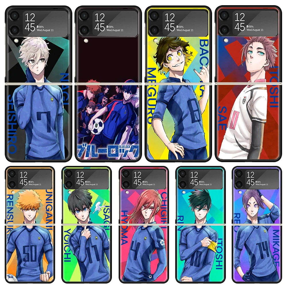 Hot Anime Blue Lock Phone Case For Samsung Galaxy Z Flip3 Flip4 Flip5 Flip6 Flip7 For Z Flip 7 6 5 4 3 5G Hard Folding Cover Gal