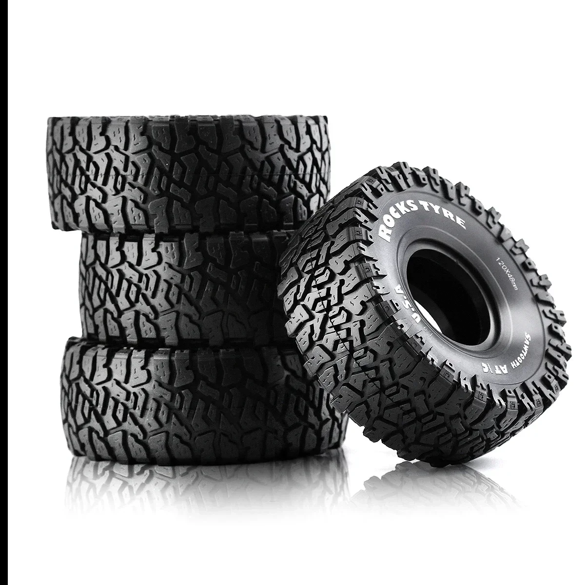 

4PCS 120MM 1.9" Rubber Rock Tyres Wheel Tires for 1:10 RC Crawler Car Axial SCX10 90046 AXI03007 TRX4 Redcat Gen8