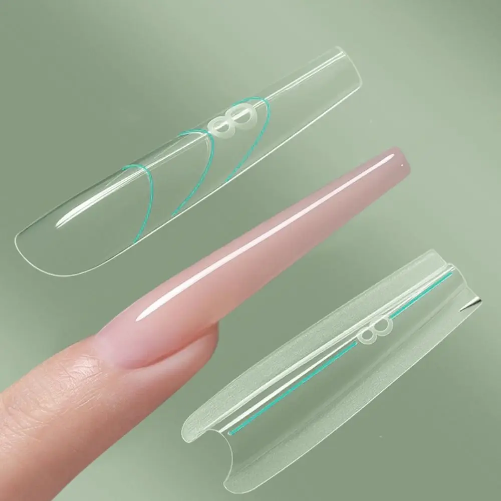 

240pcs Clear Nail Sandwich Dual Forms 15 Shapes Nail Art Quick Building Gel Mold Quick Nail Repairs Nail Extension Molds