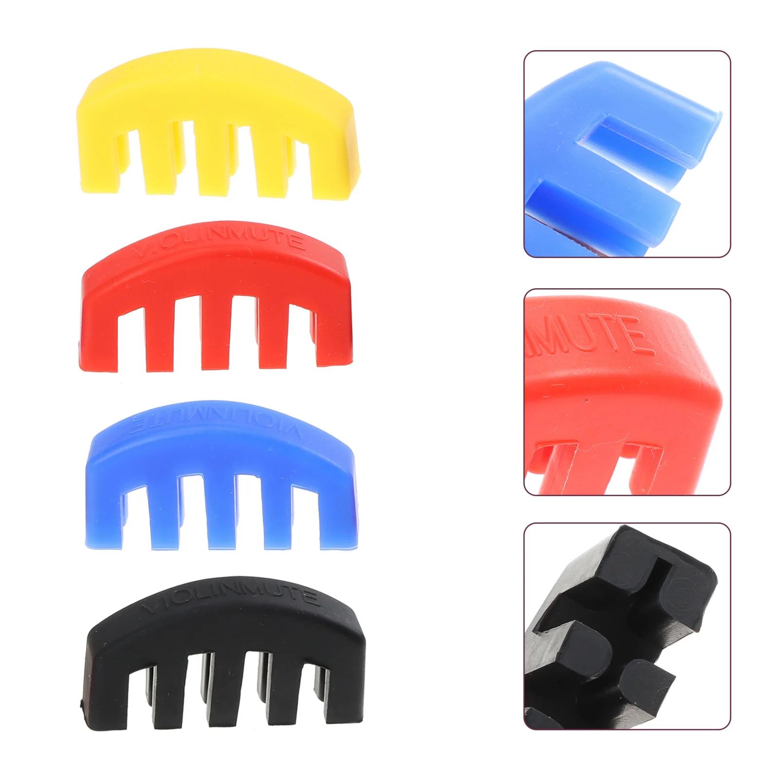 

4 PCS Violin Practice Instruments Rubber Fiddles Silencers Dedicated Equipment for Beginners Mute